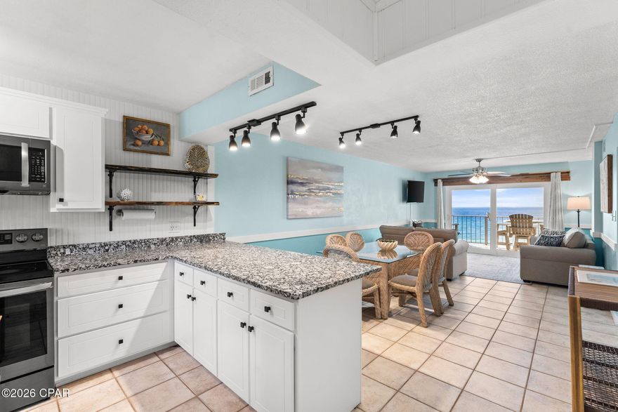 GULF-WATERFRONT
Welcome to an exceptional Gulf-front residence at Regency Towers, ideally located on the quiet east end of Panama City Beach. Situated on the 6th floor, this beautifully fully renovated 2-bedroom, 2-bath condominium offers stunning, unobstructed views of the emerald waters and sugar-white sands—an ideal setting for both relaxation and everyday coastal living.

This residence stands out as a rare find, having been thoughtfully and completely upgraded throughout. The condo features a fully updated kitchen and bathrooms, new patio doors, and brand-new patio furniture, creating a seamless blend of comfort, style, and functionality. Every detail has been carefully selected, making this home truly move-in or rental ready with no updates needed.

Regency Towers is well known for its welcoming, family-friendly atmosphere and impressive array of amenities. Enjoy a kiddie pool, a large heated pool, an additional spacious resort-style pool, a hot tub, expansive sun decks with abundant lounging space, and a fully equipped fitness center. Adding to the convenience, the property also offers an on-site restaurant, allowing you to enjoy beachfront dining just steps from your door.

With direct beach access and a peaceful setting away from the busier areas of the beach, this condo offers the perfect balance of serenity and resort-style living. Whether you are seeking a primary residence, a second home, or a high-quality investment property, this fully upgraded Gulf-front condo is truly an exceptional opportunity in today's market.