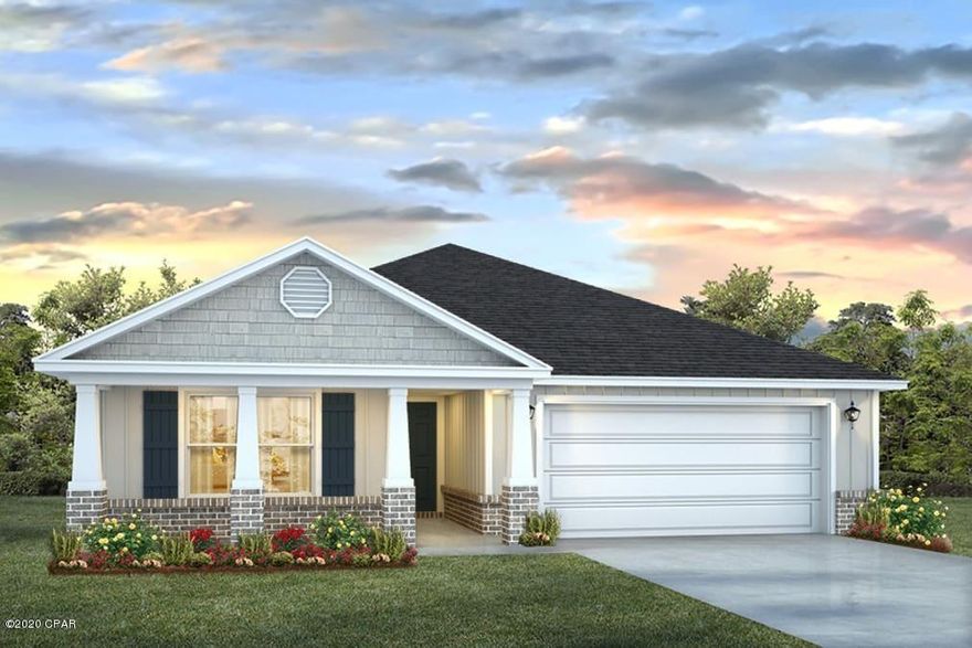 This Ryder plan is under construction. 8' ceilings throughout, rolled vinyl flooring in common areas and carpet in the bedrooms, nickel hardware on

interior doors, durable laminate countertops and quality paint throughout. Just off the foyer you will find a small hallway that leads to two bedrooms with shared

bathroom. As you enter the great room you will notice that the spaciousness as it is open to the kitchen and dining area. With a center island you have plenty of

space in the kitchen, the appliances include a stove microwave and dishwasher. This home is being constructed with the Zip Sheathing system, providing greater

protection than a traditional housewrap from damages due to wind, rain, and extreme weather. A standard Smart Home package includes a KwikSet keyless entry, Skybell doorbell, automated front porch lighting, an Echo
Dot device, and Quolsys touch panel which can be integrated to control your lighting, thermostat, front door and so much more.
A builder 10 year structural warranty is also included.

Pictures, photographs, floor plans, elevations, features, colors and sizes are approximate for illustration purposes only and will vary from the homes as built. Home and community information including pricing, included features, terms, availability and amenities are subject to change and prior sale at any time without notice or obligation. For Move-In/Completion Estimates: Ready dates are estimates only. Timing of completion of construction and buyer move-in are subject to contingencies contained in home purchase agreement and governing jurisdictions issuance of a certificate of occupancy, and may change due to forces majeures and other delays or disruptions outside the reasonable control of the Builder.