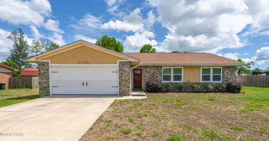 Welcome to this beautifully 3 bedroom/2 bath remodeled home centrally located near shopping, restaurants, and just minutes from Tyndall Air Force Base! This well-cared-for property offers a spacious living room and an inviting eat-in kitchen featuring granite countertops, pantry, gas stove, and all appliances included. The primary suite offers a nicely updated bathroom with a walk-in shower. Step outside to enjoy the large backyard complete with a sprinkler system connected to a private well, helping keep watering costs down. Seller states the home was completely gutted to the studs following Hurricane Michael, offering peace of mind with extensive renovations throughout. A transferable annual termite bond with Arrow Pest Control is already in place. This move-in ready home combines comfort, convenience, and thoughtful updates -- schedule your showing today!

All measurements are approximate and should be verified if important.