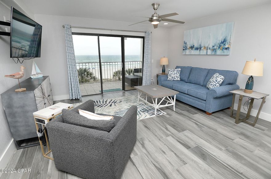 Beautifully remodeled and rare, this Summit condo is the height of luxury! Very few, if any, units in this building look like this unit as every inch has been given specific attention with upgrades galore! You will enjoy the gorgeous opened up living and kitchen area to maximize available space. Stainless appliances, upgraded counter tops and backsplash, and ceramic tile flooring throughout are just some of the beautiful touches in this unit. Step out on to the balcony overlooking the pool and the World's Most Beautiful Beaches or head on down to the poolside Tiki Bar for a cold drink and a walk on the sand! Resort amenities include private beach access, two Olympic sized swimming pools, and indoor heated pool, hot tubs, kiddie pool, fitness center, basketball court, tennis court, Tiki bar, easy parking back chair rentals available and much more... this is a very successful vacation rental! Schedule your showing of this beautiful unit today!