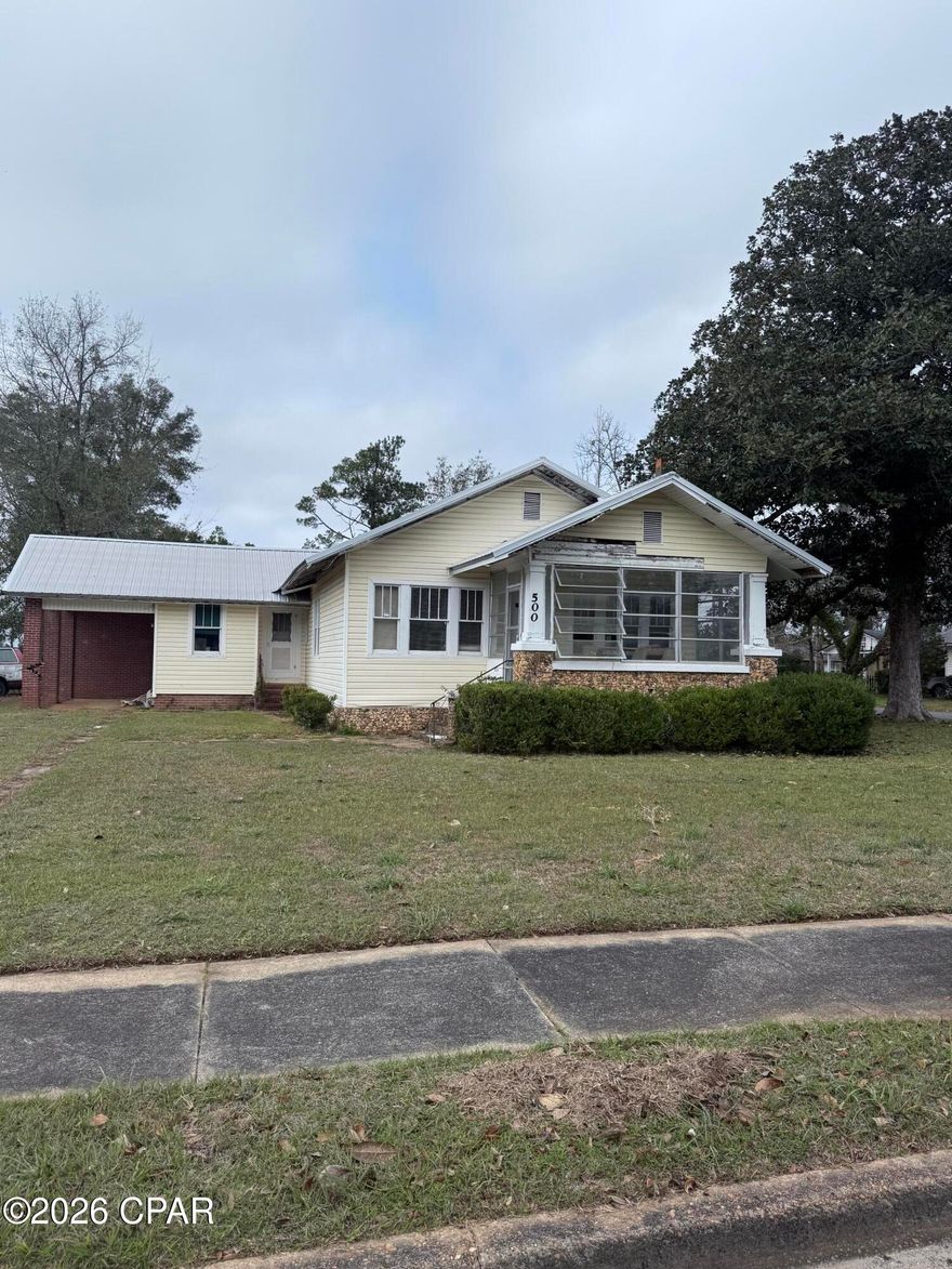 Located in a well-established neighborhood in Chattahoochee, FL, this 3-bedroom, 2-bath home is full of opportunity. Featuring a front porch and original hardwood flooring believed to be under the carpet and tile, (must verify) this property is ready for transformation. While the home needs extensive repairs including electrical updates, sheetrock, and ceiling work, the potential is undeniable. Ideal for investors or buyers ready to create their dream home.   It truly can be transformed into a charming home!