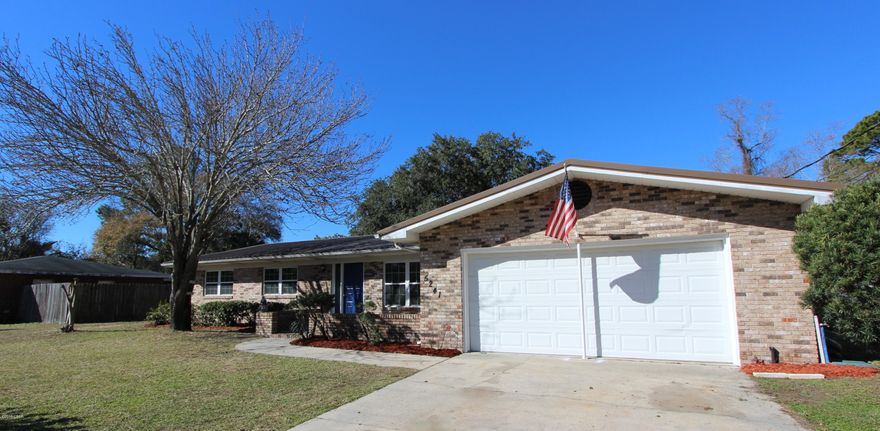 Looking for a great home in a quiet neighborhood that's extremely close to TAFB - this is it!  This brick 3/2 has a metal roof installed in 2014, new granite kitchen counters in 2017, new carpet in bedrooms 2017 and a list of addt'l updates: new windows, new AC, new tile shower in master bath, new vanities in both baths, new toilets, new plumbing in house, new laminate in LR/DR & hall.  The house has a two car garage and a huge privacy fenced back yard - did I mention that it's 4 miles to TAFB in a great neighborhood with a public boat ramp! Call your agent today to schedule and appt.  Thank you.