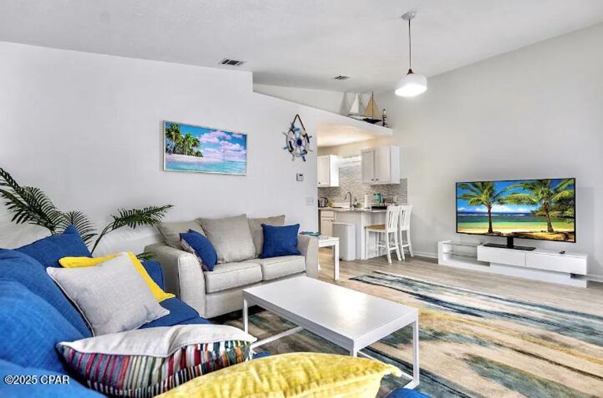 This well-maintained 2-bedroom, 1-bath home offers an inviting layout with high vaulted ceilings and abundant natural light throughout the main living areas. The open floor plan provides plenty of room for everyday living and makes the home feel spacious and welcoming.
Property Highlights:
Generous living area with soaring ceilings
Two comfortably sized bedrooms and one full bath
Large, paved driveway with parking for up to three vehicles
Expansive backyard suitable for outdoor enjoyment, grilling, or play
Convenient location — just a 3-minute drive or 15-minute walk to the nearest public beach access
This home is ideal for residents seeking a peaceful setting while remaining close to beaches, shopping, dining, and local amenities.