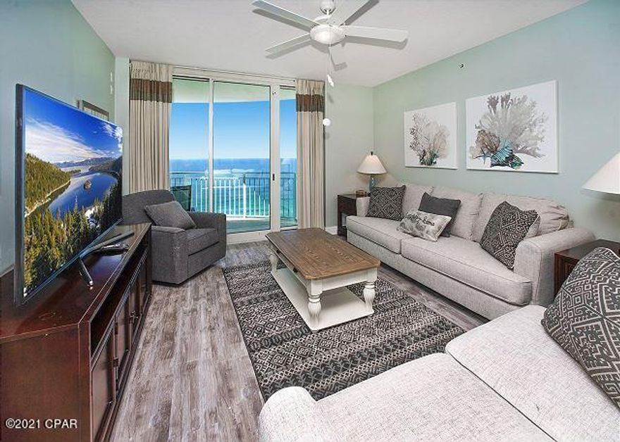 Arguably the nicest condominium in Panama City Beach, Aqua boasts gorgeous units, beautiful pools, including an indoor/outdoor pool, owners' lounge, workout facility, covered parking, 24 hour security and so much more! This one-bedroom condo easily has a square footage of a 2-bedroom condo! It features a master bedroom that overlooks the Gulf of Mexico, huge master bathroom, a separate bunk room, over 1,100 square feet of space, and no carpet! New sofa/sleeper & loveseat. Aqua is located in close proximity to Pier Park with access to restaurants, shopping and entertainment. The rental potential for one bedroom units in Aqua is $45K+. Please call for your appointment today! All information is approximate and should be verified by buyer if important.