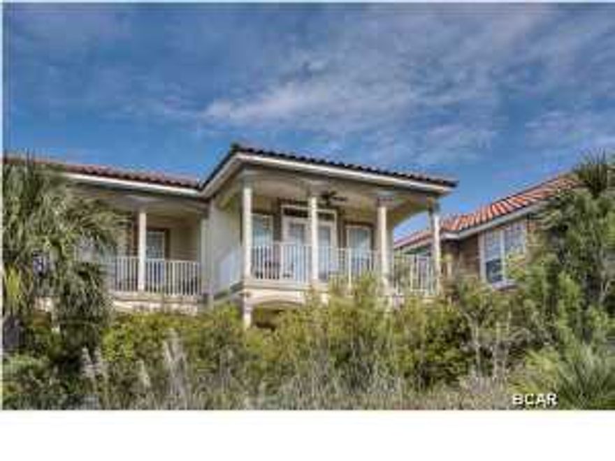 Great priced Mediterranean style townhome in the exclusive and gated community of La Valencia. It has living, dining, and Master suite on the second floor to take advantage of the beautiful Gulf views. The large covered porch adds to the living area for a comfortable place to enjoy the water view and catch the breeze. First floor has two other bedrooms, a bath and a half, and a Bonus room with a small kitchen (sink, ice maker, microwave, frig, and dishwasher) to accommodate first floor guests or for entertaining overflow, or could be used as a bunk room if you need more sleeping space. Lots of closets and storage, freshly painted, tastefully decorated, and comes completely furnished and turn-key including the linens, kitchen accessories, tv's, artwork, and even beach toys. All you have