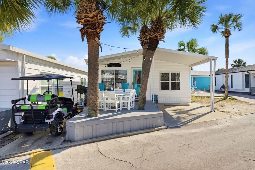 Welcome to this beautifully updated 2-bedroom home with a bonus bunk room, located in the highly sought-after golf cart-friendly, gated community of Venture Out at Panama City Beach. Sold fully furnished, this coastal retreat is truly move-in or rental-ready.

The home features a bright, open living area with coastal décor, updated flooring, recessed lighting, and plenty of natural light. The kitchen has been tastefully updated with white cabinetry, stainless steel appliances, granite countertops, and a large breakfast bar—perfect for entertaining family and friends. A dedicated dining area provides additional seating.

The primary bedroom offers a relaxing retreat, while the guest bedroom is spacious and comfortable. The bonus bunk room maximizes sleeping space, making this home ideal for guests or rental income. The updated bathrooms are clean, fresh, and stylish.

Outside, enjoy a large private deck—perfect for outdoor dining, grilling, or relaxing after a day at the beach.

Venture Out is a gated resort community with private beach access and outstanding amenities including:

Two swimming pools (one heated seasonally)

Tennis courts, pickleball, shuffleboard & basketball

Playground and picnic areas

Private boat ramp, marina, and fishing pier

24/7 security


Located just minutes from the World's Most Beautiful Beaches, shopping, dining, and entertainment, this property is perfect as a primary residence, second home, or investment property.

Don't miss this opportunity to own a fully updated, furnished home in one of Panama City Beach's most popular communities.