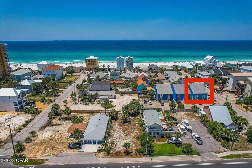 CURRENTLY UNDER CONTRACT, SELLER WILL CONSIDER BACKUP OFFERS.
Don't miss out on this opportunity again. Location! Location! Great investment opportunity just only a block from the beach.  This Quadraplex is completely renovated with stainless steel appliances, granite countertops, smart features, keyless entry, nest thermostat, camera surveillance, and much more!! It comes fully furnished and is Keyturn ready for however you would like to use it.  You could even live in one unit and rent out the rest. This updated property has two lower units with 1bed/1bath and two upper units with 1bed, a large loft on second floor as a 2nd bed and 2 full baths. (Total 6 beds/ 6 baths).  All units have washer and dryer hookups and separate electricity meters. No HOA, Short Term rentals allowed. Property sold 'As Is'. The opportunities are unlimited, so come and check it out for yourself!