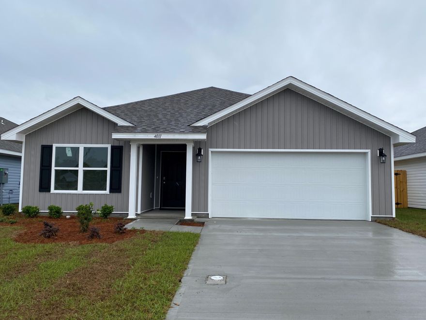 This Aria floorplan is a three-bedroom, two-bathroom home with a two-car garage. The homes first two bedrooms are towards the front of the house, separated by a guest bathroom. A large open living space is joined by a gorgeous kitchen with Whirlpool stainless steel appliances. A private bedroom suite is off the dining space. This includes a sizeable bedroom, walk-in closet and bath. The bathroom has a separate water closet, free-standing tub, shower and dual vanity sinks. Standard features include laminate countertops, vinyl flooring and carpet in bedrooms. This home is being constructed with the Zip Sheathing system, providing greater protection than a traditional housewrap from damages due to wind, rain, and extreme weather. A standard Smart Home package includes a KwikSet keyless entry, Skybell doorbell, automated front porch lighting, an Echo
Dot device, and Quolsys touch panel which can be integrated to control your lighting, thermostat, front door and so much more.
A builder 10 year structural warranty is also included.

Pictures, photographs, floor plans, elevations, features, colors and sizes are approximate for illustration purposes only and will vary from the homes as built. Home and community information including pricing, included features, terms, availability and amenities are subject to change and prior sale at any time without notice or obligation. For Move-In/Completion Estimates: Ready dates are estimates only. Timing of completion of construction and buyer move-in are subject to contingencies contained in home purchase agreement and governing jurisdictions issuance of a certificate of occupancy, and may change due to forces majeures and other delays or disruptions outside the reasonable control of the Builder.