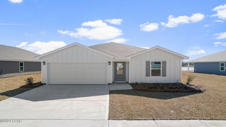 Welcome to 3136 Rachel Place, a new home floor plan at Hodges Bayou Plantation in Southport, Florida. The Freeport is a one-story home with a double garage designed with space for the family in mind and affordability.

As you enter this 4 bedroom, 2 bath home, you will see 1,387 square feet of spacious, comfortable living. Inside you will see 8' ceilings throughout, engineered vinyl plank flooring throughout the home including the bedrooms. Quartz countertops, white cabinetry and a spacious open living room and kitchen make this home perfect for having guests over. The kitchen has a center island that is perfect for serving kids or guests, a nice size pantry and the stainless-steel appliances include smooth top range, microwave, and dishwasher. Located right next to the dining area, this makes serving meals with ease.

The primary bedroom has a spacious bathroom and features a double vanity with Quartz countertops. A walk-in closet with ventilated shelving is also located in the bathroom, giving you more room in the primary bedroom. The guest bathroom features a single vanity with Quartz countertops and a shower.

Come and see why the Freeport is the perfect new home for you. Contact us today to find your home at Hodges Bayou Plantation! Only 18 miles to Tyndall Air Force Base, 18 miles to the beautiful white sand beaches of Panama City Beach and 10 miles to the business and shopping district of Panama City, 23rd Street and Historical Panama City. Public boat launch access at Ira Hutchinson Park is just 1.5 miles away. This landing allows for direct access to the North Bay waterway and outward to the Gulf of Mexico. You will also find Lynn Haven Park just minutes away, with a serene nature board walk, as well launch area for kayaks. Homes are subject to prior sale or rent. Home and community information, association fees (if any), included features, terms, availability and amenities, are subject to change at any time without notice or obligation. Drawings, pictures, photographs, videos, square footages, floor plans, elevations, features, colors and sizes are for illustration purposes only and will vary from the homes as built. Landscaping and furnishings may be decorator items not included in the purchase price and may not be available.