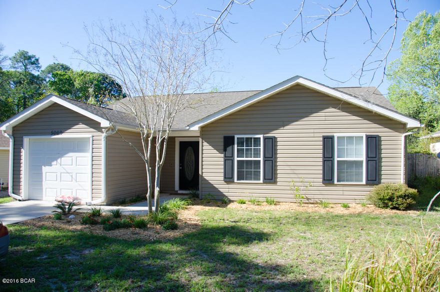 This 3 bedroom, 2 bath home sits in a quiet neighborhood in Parker. Home features carpet in the bedrooms, ceramic tile throughout the rest of the house, breakfast bar, dining area, attached garage and covered patio overlooking a private fenced-in back yard. Home is conveniently located to Tyndal AFB, Parker and Callaway shopping and schools.  Don't miss out on this one, call today for appointment to see. All information is taken from public records. If important to buyer, please verify.