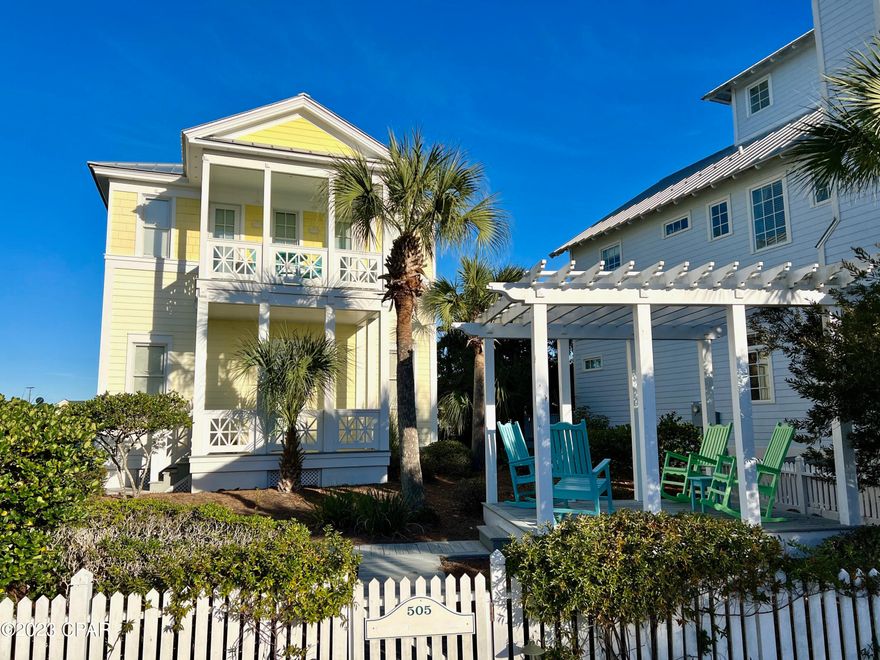 VERY RARE OPPORTUNITY to acquire home inside Carillon Beach for less than $1 million. Charming 2 BR, 2 1/2 bath cottage with approved plans to add main home.  Presently on the vacation rental market and rents well.  If you have been trying to establish a footprint in Carillon for investment or a second home/permanent residence, this is the one. (See photos for floor plan of cottage).  Building plans for main home available upon request.  Beach walkover and heated community pool less than 45 second walk away. Boasting 3900 linear ft. of pristine just re-nourished, never-crowded sugary sand beach, Carillon Beach is a quaint, private, strategically situated, secluded and gated community offering 3 community pools (two heated year-round, tennis court, pickle ball courts, children's play area, full court basketball area, meeting house and select shops and dining opportunities. The upscale shopping and restaurants of Rosemary Beach and 30AVENUE are but a 5 minute drive away. Carillon will never experience the heavy traffic associated with certain other high-end areas due to its being gated and buffered on the west by Lake Powell and the state park, allowing you to enjoy proximity to all of the many benefits of 30A with none of the burdens. Unlike several communities to the west, golf carts are permitted in Carillon. Offered for sale furnished, ''AS-IS.'' All lot, home, room dimensions are approximate and should be independently verified.