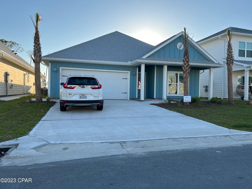 The Rhett is a 4 bed, 2 bath, 2 car garage plan with over 1,700 square feet of living space located in Windmark Beach. Windmark Beach offers residents numerous luxury amenities and features including a community pool, easy access to the beach, and a versatile community center. Standard features of this home include stainless appliances such as a stove, microwave and dishwasher.

Not to mention, LVP flooring throughout the common areas, carpet in all bedrooms, recessed lighting, ceiling fans in living area and bedroom 1, trey ceilings and brushed nickel hardware on the interior doors. Bedroom 1 is situated off the living area and has a private bath with a shower, full soaker tub, and a walk-in closet. A standard Smart Home package is included with Kwikset Keyless Entry, an Echo Dot device, Qolsys IQ touch panel and Skybell doorbell.