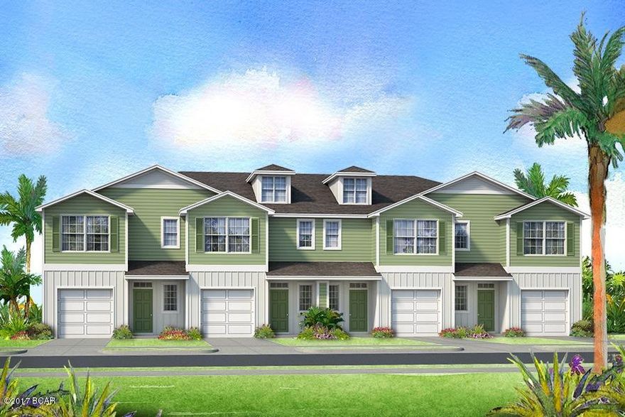 Located on the west end of Panama City Beach, this spacious townhomes offers an open floorplan with Bisquecolor tone cabinets, Giallo Fiesta granite, and weathered barnwood luxury vinyl flooring downstairs and in the wet areas upstairs.  This location offers you easy access to Pier Park, 30A, and the beach!
