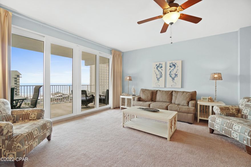 CURRENTLY UNDER CONTRACT, SELLER ACCEPTING BACKUP OFFERS - Spectacular Gulf Views! Fully Furnished Condo at Laketown Wharf - 3 bedroom / 3 bath with bunk area. This unit can accommodate 10 people comfortably. Enjoy your morning coffee or happy hour cocktail from your expansive balcony overlooking the beautiful waters of the Emerald Coast. Laketown Wharf has outstanding amenities: fitness center, 5 pools, massive lake with a boardwalk and even a playground for the kiddos. There are also plenty of dining options such as  Juan Taco and The Wharf. Schedule your appointment today!