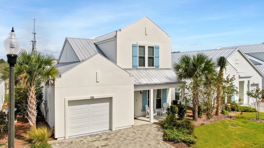 This Amazing model home built in 2018 at Shorewalk has all the upgraded features and fixtures.  Being offered fully  furnished with beautiful decor and is move in ready. Relax in this elegant  West Indies style home. Light, bright open floor plan. Master on the ground floor.  Perfect as a primary, secondary, or vacation rental.  Gated neighborhood, about a block and a half from the beach. Just a stroll or golf cart ride to the beach, Pier Park and all the good times PCB offers. Shorewalk's terrific location also offers grocery, pharmacy, dining and entertainment just steps away.  Leave your car securely parked in your gated neighborhood and have fun walking, biking or taking your golf cart everywhere. Beautiful community pool and well manicured grounds are included in the HOA fees.