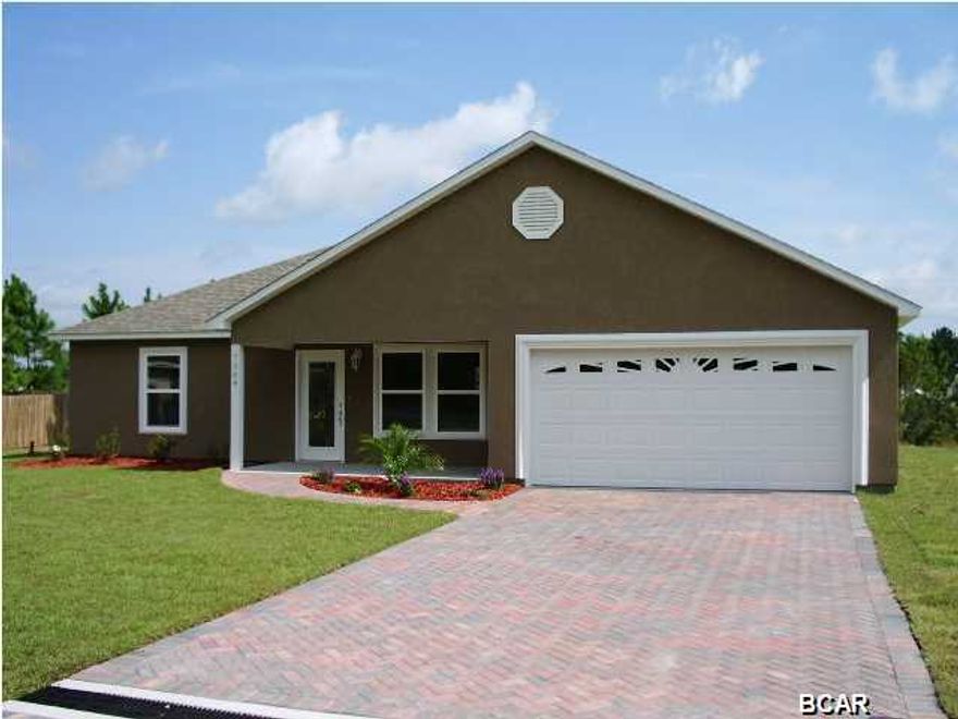 3 BR 2 BA home with double car garage. Spacious home in quiet neighborhood close to Tyndall. The home has split bedroom plan and kitchen features oak cabinets, granite breakfast bar, stainless steel appliances, and tile floor. All property sizes and ages are approximate, please measure and/or verify if important. School assignments are subject to change, please check with Bay County for most accurate information. Pets allowed with owner approval and NON REFUNDABLE pet fee of $150.00 per pet. Breed restrictions apply.