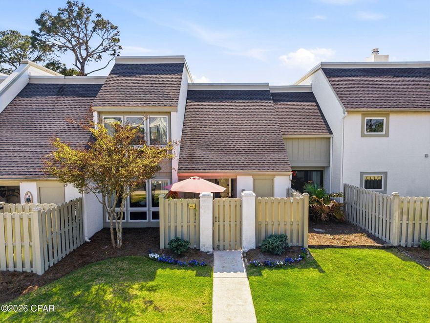 Get ready to fall in love with this stunning move-in ready townhouse in Bay Point Golf Villas II! 🌟 This charming home boasts 2 spacious bedrooms and 2.5 bathrooms, perfectly suited for a life of comfort just minutes away from the beach. 
Step inside to discover a bright and airy living room that flows effortlessly into the updated kitchen and dining area, making it ideal for entertaining. The first floor also features a convenient utility room and a large screened-in sunroom, perfect for enjoying those lovely Florida evenings. Outside, you'll find a generous deck, perfect for relaxing with a good book or hosting friends and family gatherings.
Venture upstairs to find two inviting bedrooms, both with access to a lovely balcony, offering a peaceful retreat. Plus, the upstairs hall features a walk-in closet area for all your storage needs! Safety and comfort are prioritized with hurricane sliding doors in both the dining and living rooms. Recent upgrades include a new A/C unit (2021), a hot water heater, and a fresh coat of interior paint, ensuring you can move in with peace of mind.
The COA fee takes care of building insurance, fire, wind, and flood coverage, along with reserves for exterior windows and doors, painting, roof replacement, and exterior repairs and maintenance. Additionally, the Bay Point HOA fee of just $1,650 per year makes this not just a home, but a lifestyle! Don't miss out on this incredible opportunity to live in paradise! 🌴✨