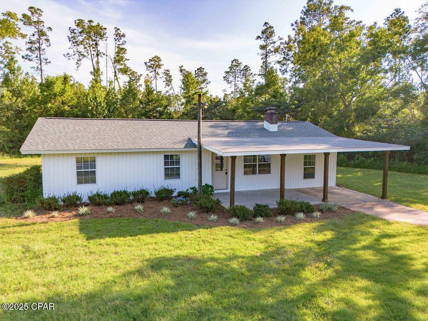Farmhouse charm meets modern convenience in this freshly overhauled 3-bedroom home! Step inside to find fresh updates throughout, including new vinyl plank flooring, stylish kitchen cabinets, granite countertops, an island with breakfast bar, and stainless steel appliances. Modern light and plumbing fixtures, along with brand-new electrical and plumbing systems, add both comfort and peace of mind. The home's neutral color palette provides the perfect backdrop for any décor style, making it easy to make this space your own. Situated just 10 miles from Chipley, this adorable home would make the perfect starter home or cozy retreat.