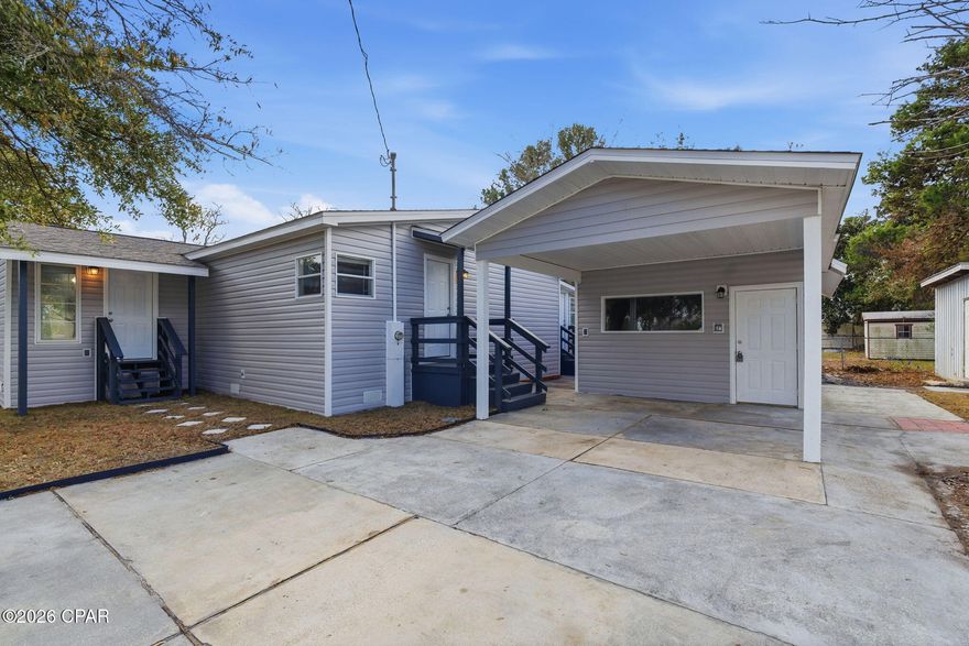 Located on Westwood Beach Circle on the west end of Panama City Beach, this fully renovated property offers a strong layout and location well suited for short term rental use, a second home, or full time living. Positioned just minutes from Lake Powell and a short drive to Seaside and the beaches of Panama City Beach, the property provides easy access to both coastal and recreational amenities.

A detached, split level bonus space adds additional rental or guest potential, featuring a bathroom, mini fridge, and space suitable for sleeping or living furniture. With multiple living zones, extensive updates, and a desirable west end location near Lake Powell, Seaside, and Panama City Beach, this property offers a versatile opportunity for buyers seeking a short term rental or coastal retreat.  

Significant interior improvements include new drywall with a knockdown finish, fresh interior paint, updated baseboards, doors, and trim, and LVP flooring throughout. The remodeled kitchen features granite countertops, stainless steel appliances, and new cabinetry, and opens to a den with a wood burning fireplace. A bedroom with its own exterior entrance is located just off the den, offering a functional setup for guest privacy and rental flexibility.

Additional living areas include a sunroom, dining area, and flex space that can accommodate a second seating area or additional sleeping arrangements. The laundry room offers ample storage and folding space, supporting efficient turnover and longer guest stays. The primary bathroom has been fully renovated and includes a tiled shower with glass doors, a soaker tub, and a double vanity.

Major system upgrades include a new HVAC system, new water heater, and new roof. Exterior improvements include new vinyl siding, fresh sod, an outdoor shower, and a storage shed that works well as an owner's locker or for storing kayaks and beach gear. A gazebo provides a comfortable outdoor space for guests to enjoy morning coffee or evening sunsets.


Call a REALTOR® today to schedule a private tour. If important, please verify all measurements and information.