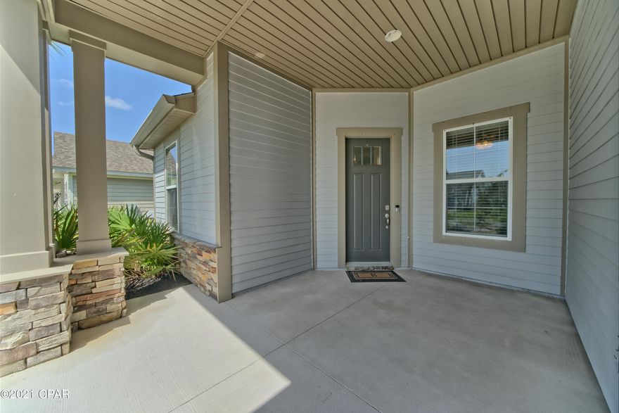 CURRENTLY UNDER CONTRACT, SELLER ACCEPTING BACKUP OFFERS.  Welcome home to Breakfast Point!  This premier neighborhood offers beautiful walking trails, sidewalks, playgrounds and recreational green space and is conveniently located within walking distance to Breakfast Point Academy, a short drive to Publix and Panama City Beach Parkway.  Custom built 4BR/2.5BA offering gorgeous engineered hardwoods/crown molding in living areas, carpeted bedrooms plus spacious master has trey ceiling and master bath to die for!  Screened- in porch with privacy fence and plenty of room for a pool.  Granite countertops in kitchen, stainless appliances, under cabinet lighting, kitchen and back yard have stub for gas plus open/split floorplan.  Security System and wired for Smart Home.  Washer/dryer stay.  Ove