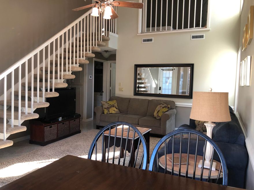 Great investment opportunity on this immaculate, turn-key 2 BR, 2 BA town home in Horizon South! Easily walking distance to the beach on the south side of complex! Most competitively priced loft condo offered fully furnished, rent-ready, or to move right into. The downstairs features a spacious living and dining area, well equipped kitchen, as well as a bedroom and full bath. Upstairs is a large loft bedroom that could fit two beds, walk-in closet and full bathroom. The loft creates an open feel with vaulted ceiling from the downstairs up. Inside laundry with front-load washer/dryer unit; Enjoy all the amenities that Horizon South has to offer, including four community pools, two community hot tubs, tennis courts, shuffle board courts, a miniature golf course, and a basketball court! Privacy is key in this community, with gated access on both Back Beach and Front Beach entrances. A short 5 minute walk, and you'll find your toes in the sand enjoying the World's Most Beautiful Beaches.