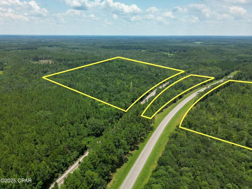 Explore the endless possibilities with this 72± acre wooded tract located directly on Highway 90 in Bonifay. Ideal for recreational use, this property is perfect for hunting, hiking, or creating your own private outdoor retreat.

The land is naturally divided by both Highway 90 and railroad tracks. With a mix of mature trees and natural landscape, the property provides privacy and a peaceful setting for outdoor enthusiasts.

Located just minutes from I-10 and downtown Bonifay, this property combines seclusion with convenience. Whether you're looking for a timber investment or recreational land, this parcel offers it all.

Buyer to verify zoning and land use suitability.
