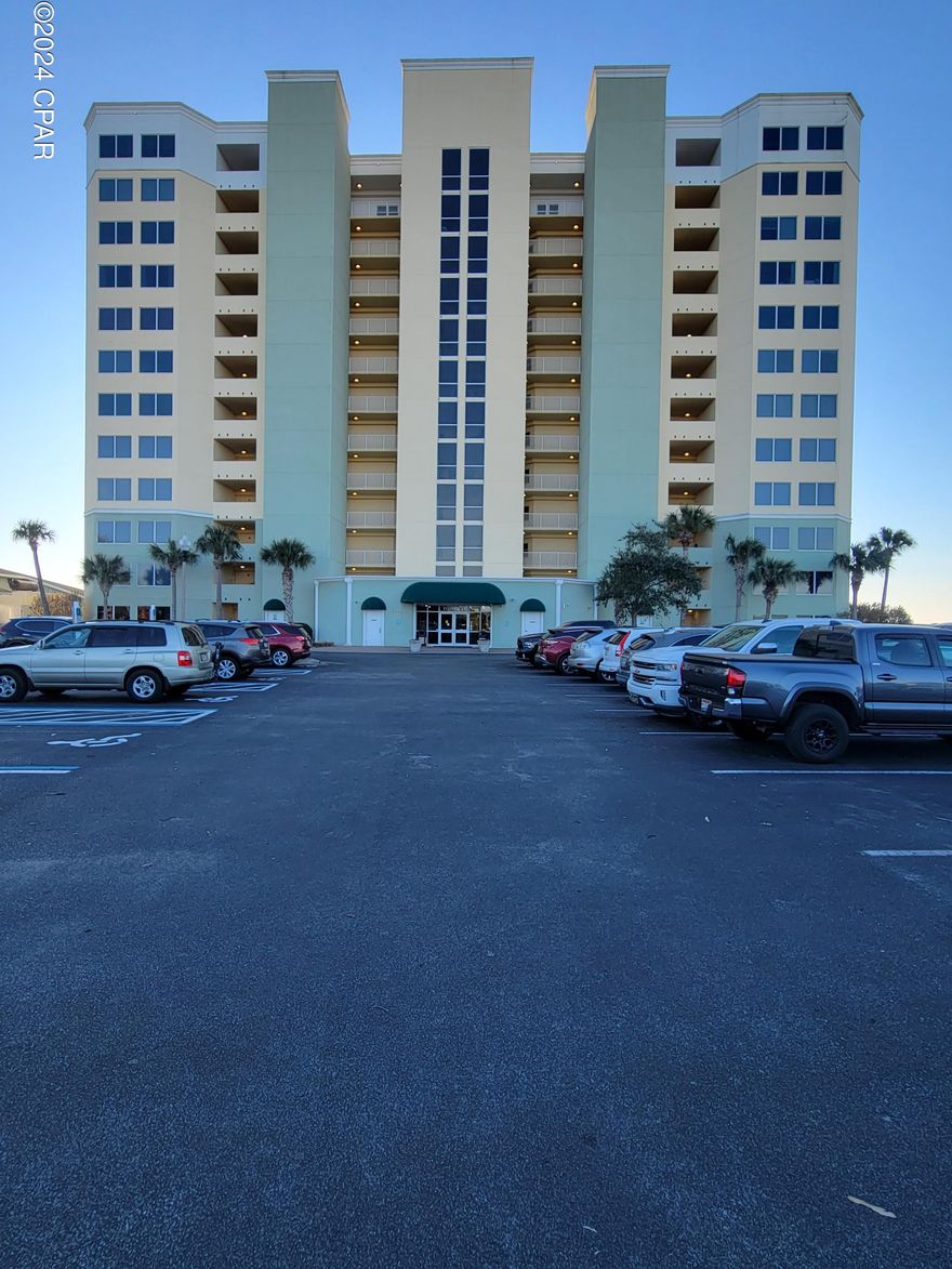 Breathtaking view overlooking St. Andrew Bay! This 3 bedroom, 2.5 bath waterfront condo features a wraparound balcony with access from the master bedroom and living room. The master suite features trey ceilings, large walk in closet, double vanity, jacuzzi tub and walk in shower. Spacious living/dining area opens to a split bedroom floor plan. Gated community includes pool, dock, 24 hour fitness room, activity room and tennis. Water/Sewer/Garbage/Pest Control/Basic cable and WiFi provided by HOA. No Pets. One time $200 move in/out fee charged by HOA.