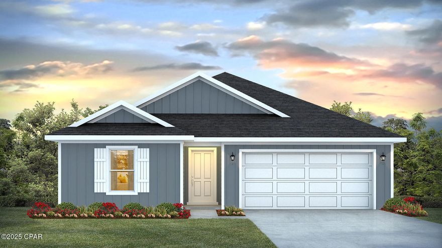 Welcome to 4140 Gulliver Drive, a new home at Sunny Hills in Chipley Florida. This home is under construction and is situated on just over ¼ acre lot. This exceptional home will have 5 bedrooms and 3 full bathrooms. As you enter the Lakeside floorplan you will find a bright foyer with two bedrooms and a shared bath just off the front entry. As you enter the large open living space there is a dining area and laundry room as well as a small hall leading to two more bedrooms and a full bathroom. The kitchen has a center island and is open to the living area allowing for easy meal prep and clean up. The primary bedroom is located at the back of the home with a nice-sized bathroom that has a shower, dual sink vanity and large closet.   
Beautiful interior features of this home include granite countertops in the kitchen and bathrooms as well as EVP flooring throughout the common living areas and carpet in each bedroom. The kitchen comes equipped with white cabinetry, a pantry for storage and appliances including a stove, microwave and dishwasher.   
   
The exterior of this home will have vinyl siding, 30-year dimensional shingles with a manufacturer's warranty and lighting at the garage, front entry and back patio. The lawn has been professionally landscaped with a flower bed along the entry walkway and sodded lawn. If you are looking for the perfect place to call home, visit Sunny Hills and request a tour of this amazing home.