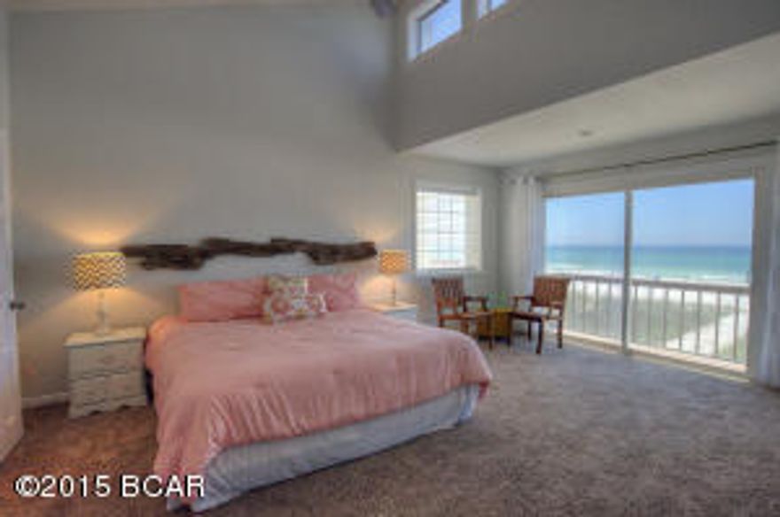 This adorable Gulf Front townhouse if quite a find.  Did you see the views?  This is what beach living is all about!  This area of the beach is fantastic!  This town house has just been spruced up with hardy board exterior and painted inside and out.  The roof was replaced in 2014.  This property sleeps 10 people and has lots of room for comfortable living.  The bedrooms are quite large and the entire space feels much larger than the square footage indicates.  On the generous back deck, there is a partially enclosed shower and there are build in benches.  This area is a surprisingly quiet area.  It is off the main drag, yet very close to the many attractions of Panama City Beach.  Come take a look.  You won't be disappointed.