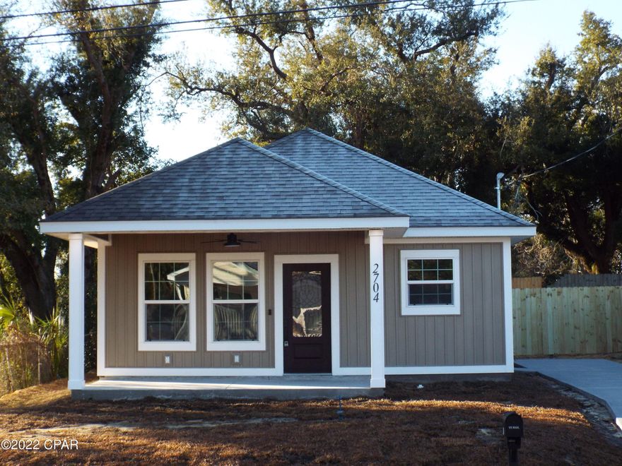 New construction!! Are you looking for a brand-new home, centrally located? This is it! A beautiful 3 bedroom 2 bath home ready to move in. This home has a great open floor plan with a spacious kitchen with beautiful cabinetry and luxury vinyl plank flooring throughout. Ample attic space for storage and a beautiful covered front porch. Features a privacy fenced yard and a Ring security camera installed. This home is located convenient to schools, shopping and the beach and no HOA fees. Make your appointment today!!