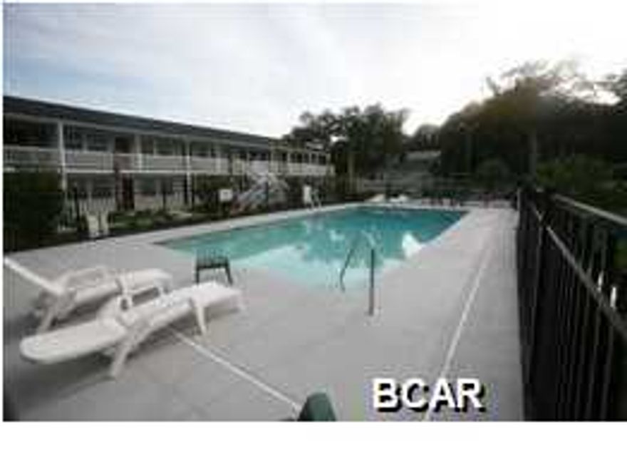 Located in the beautiful Historic St. Andrews area this condo overlooks the pool and the water, sewer, garbage, and basic cable is included! Washer and dryer provided inside unit. Galley kitchen, tile floors, ceiling fan, large mirrored wall accents the living/dining area, also great closet space. All of which make a very enjoyable place to live. Relax by the pool or walk around the waterfront and enjoy nearby restaurants and shops. Pets may be negotiable with a $150 per animal fee. All pets must be 10lbs or under per HOA rules. *All measurements are approximate.