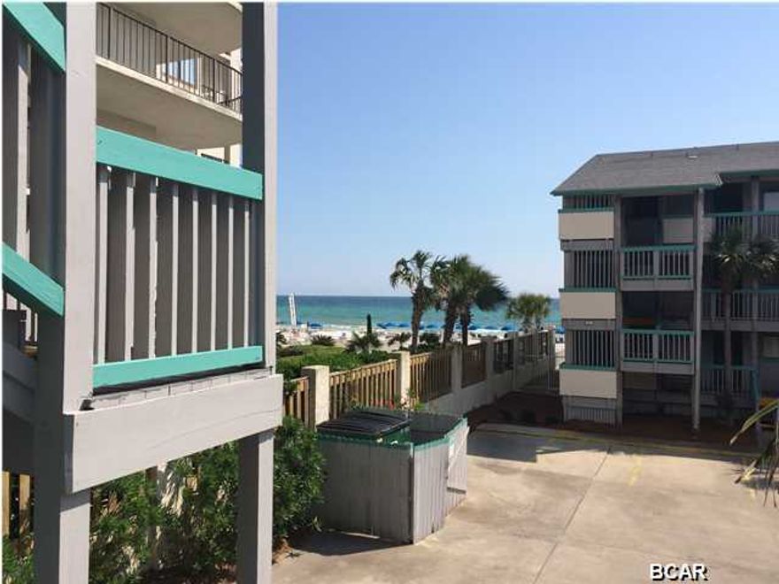 Intimate, well-maintained, and nicely appropriated. The project consists of 6 - 3 story buildings, 2 actually on the Gulf and the other 4 surrounding the pool and green area. Bldg 'C' is the next closest to beach access. Freshly painted, this unit is cozy and the deck off the back affords shade from the afternoon sun. Coming off the beach before the sun scorches, imagine yourself cooling off on the balcony, while keeping an eye on the kids in the pool. This charming oasis feels open, there are no crowded elevators, and the grounds themselves emit an aura of exile from the hustle of the summer crowds. You really have to see this to grasp just how intimate it is. Located near St. Andrews State Park, Henderson State park, and Grand Lagoon to the east, with Shopping, Dining, and other attractions just a couple of miles west everything you need for a great time is within your reach. On a side note and for investors and owner/users alike,  the seller will replace the existing sofa, with a sleeper sofa, to add to the number of guests that it will sleep.  There is already an inflatable mattress too, but "the more the merrier"!