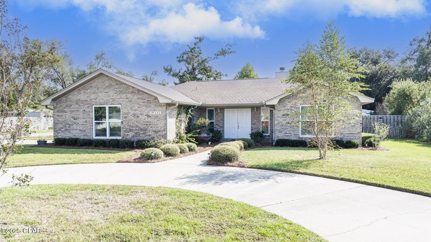 CURRENYLY UNDER CONTRACT SELLER WILL CONSIDER TAKING BACKUP  OFFERS Welcome to 1301 New Hampshire in Lynn Haven .This brick Home on a large corner lot is a must see in person .It has been meticulously taken care of and it shows from the minute you walk in the double front  doors  throughout the home. Welcoming you in front is a beautiful water feature fountain . Family room with wood burning  fireplace ,dining room all open .Splint Bedroom floorplan .3 Bedroom with 2 full baths . Carpet throughout except Kitchen and Guest bath and CLEAN . Enter the kitchen from the 2 car garage with groceries for convenience  Lots of counter space , cabinets ,stainless appliances ,pantry and lots of natural lighting . Master bedroom has walk-in closet .  French Doors open from the Family Room to a Huge Back Yard with Paver Patios (Covered and Open) Huge corner Lot 100 x 150 with storage building in the back yard .Need to park a Toy ( Boat etc no problem double doors on the side yard )fully fenced back yard .Lynn Haven is one of the fastest growing places in Bay County .Talk about location to anything you need 1301 New Hampshire is it .Garage door impact, HVAC less than 4  years old ,Roof 2019,newer windows .The attic has flooring for storage ,lights and fan to turn on and cool down . .MOVE IN TODAY .