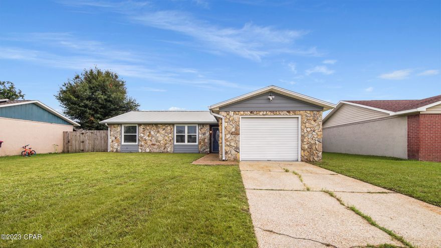 Owners renovated this to be their forever home!  However, circumstances have changed, and this could be your forever home!!! This beautiful house has all the things!
Large open floor plan - perfect for entertaining - with nice sized living space, huge dining room, updated kitchen with new cabinets, new upgraded lighting, graphite sink, stainless appliances, French door refrigerator with ice and water in the door, large breakfast bar, large working island surface with all granite countertops! 
Split bedroom plan features 2 bedrooms with a hall bath on one side and a surprisingly HUGE owners suite on the other side of the house with a large walk-in closet and an amazing on suite bathroom! 
If you're one that needs storage, look no further! There is a large laundry room that is heated and cooled that provides plenty of oversized storage AND pantry space! The remainder of the garage is perfect for a compact car or golf cart! The current owners utilize the space as a workshop - upgraded roll up door is a great space saver for overhead storage, if you need it. There is 100 amp service in the garage for all your workshop needs! 
And, if that's not enough.... there's more! There is a 12x16 shed - with 2 lofts - in the large, privacy fenced backyard.  

Some of the notable upgrades include: 
Standing seam metal roof
Gutters
RV hookup on side of garage
100-amp service in garage
Roll-up garage door
Fully privacy fenced backyard
Granite throughout
Graphite single deep bowl kitchen sink
''Wood'' plank tile throughout
New (2020) double paned windows

You will not be disappointed! Call your people and take a look at this lovely home today!!! (all sizes approximate and taken from public records, buyer to verify any details buyer deems appropriate).