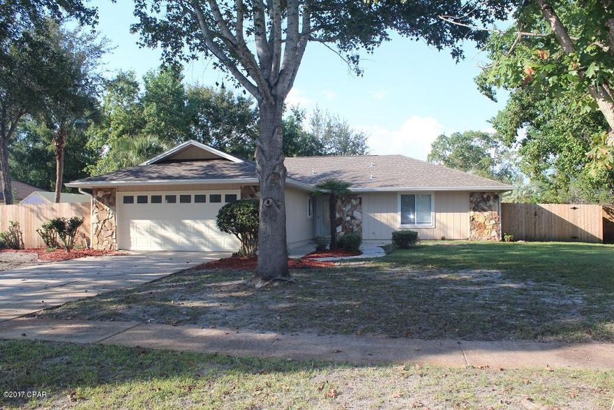 This home is like BRAND NEW!  Belaire Estates is conveniently located in well sought after Lynn Haven.  This neighborhood is within walking distance of Publix, Super Wal-Mart, Starbucks, shopping, restaurants and banking.  Belaire Estates offers a community play ground and sidewalks.  This home has been completely refinished from new roof, new doors and windows, new carpet, completely new bathrooms, professionally finished kitchen cabinets, new appliances, new granite counter tops, new sinks, new lighting fixtures throughout, new water heater, new resurfaced pool ($11,000), new pumps, along with new interior and exterior paint.  You will be so impressed from the quality of work all the way down to the modernization of the LED Bluetooth bathroom vent fan!  From the open great room, watch.. From the open great room,  watch the kids spend their hot summers in the pool.  Turn your back yard into the oasis that you always dreamed of with the pool and overflowing waterfall hot tub.  There is a storage building in the back yard that could easily be converted into an entertainment pool house.  If you are looking for a home in one of the best areas of Bay County that is practically like brand new for an affordable price, then look no further.  You have found it!