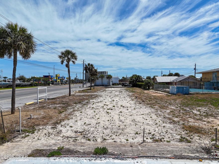 The site features 225 feet of frontage and is zoned C-3, which allows for outside storage and most commercial uses. The property is high and dry, with all utilities already available on-site, including a grinder station.

This location offers excellent visibility and traffic, with nearly 20,000 cars passing by daily. Additionally, it is situated across from two large marinas and in close proximity to St. Andrews State Park.

Please let me know if you would like more information or are interested in discussing this opportunity further.