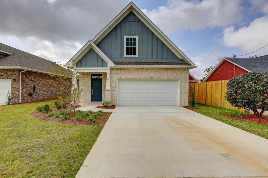 Seller offering $2,500 in closing cost assistance.  New Construction brick home in St. Andrews. Superior location across the street from the Panama City Garden Club with access to the walking park and dog park. Just a short walk to the bay. Interior features include master on the 1st floor with separate tile shower and tub, quartz countertops throughout, luxury vinyl plank flooring, 18' of breakfast bar with prep island, upgraded trim and hardware package, vaulted ceilings in the family room and master BR, 150 Sq Ft bonus room with fill bath, Exterior includes fully landscaped and sodded yard with irrigation, rear patio with pergola, two car garage and and gutters.  No HOA & no new buyer fees!