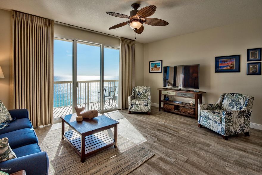 Beautifully Renovated Gulf Front Condo At Celadon Beach Resort. This 1 Bedroom 2 Bathroom Plus Bunk Condo Overlooks The Gorgeous Gulf Of Mexico From The 19th Floor. The Condo Features New Flooring In The Living Area and Master Bedroom As Well As Stainless Steel Kitchen Appliances. Celadon Beach Has 2 Pools, Hot Tubs, A Tennis Court, Fitness Center, And Parking Garage.