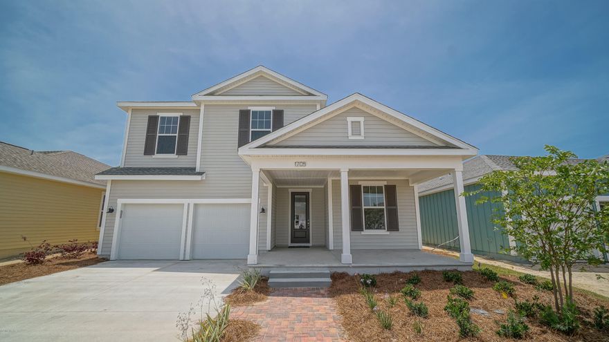 Our Amelia model is a very spacious 3bdr/2.5 bath floor plan with a loft or 4th bedroom option and Classical elevation. Open and roomy with lots of natural light, you will love the living space, featuring large granite counter & breakfast bar with all stainless Frigidaire Gallery appliances! Great use of downstairs and all bedroom upstairs, the master en suite has an optional lounge area, as well as twin sinks, walk in shower, optional tub, walk in closet, laundry room upstairs, two additional bedrooms upstairs with a shared full bath. A large loft comes standard with the 3bd/2.5ba plan. Or, add a 4th bedroom instead. Large covered porches in front & back invite you to spend a lot of time outdoors enjoying all of the amenities SweetBay has to offer! SweetBay offers biking and hiking trails, a boathouse to launch canoes, kayaks and paddle boards, a permitted marina, community pool, several parks, ponds, children's playground, planned township with a major grocery store and many shoppes. Everything is within a 5 minute walk or less.  University Academy is the center of this beautiful community. The Academy is the #1 school for math and reading for the Bay County District. Your children are priority for enrollment with purchase of a home. Currently there are over 1000 on the waiting list to get in to the school. Come see what everyone is talking about!