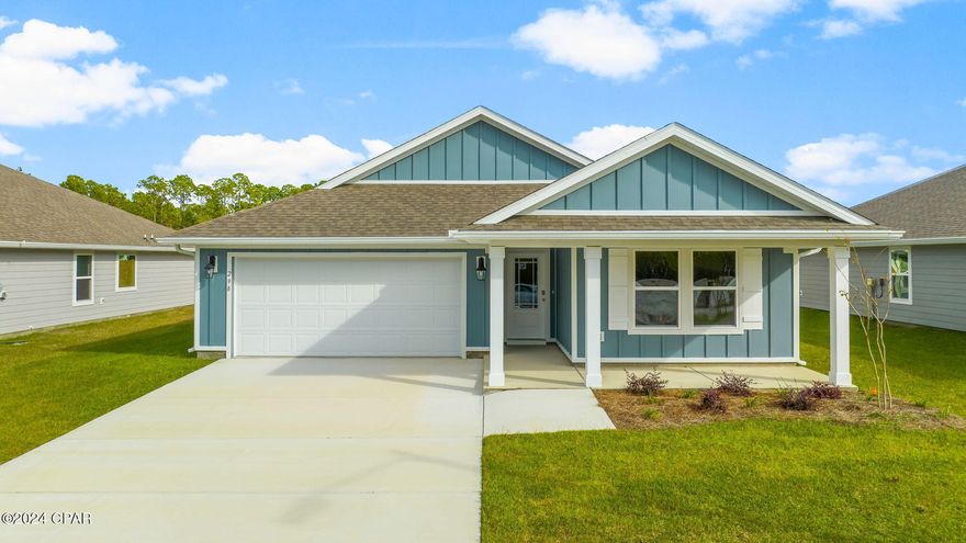 Welcome to 298 Cades Court, a new home floor plan at Palmetto Bluff in Port St. Joe, Florida. This Lakeside floor plan features a double garage and a large open floor plan. The interior of this home has 5 bedrooms, 3 bathrooms and 2,043 square feet of spacious, comfortable living space. The interior features include 8' ceilings throughout, engineered vinyl plank flooring throughout, including the bedrooms. Beautiful granite countertops, white cabinetry and a spacious open living room and kitchen make this home perfect for having guests over. The kitchen has a center island that is ideal for serving kids or guests, a nice size pantry and the stainless-steel appliances include smooth top range, microwave, and dishwasher. Located right next to the dining area, this makes serving meals with ease.
The primary bedroom has a spacious bathroom and features a double vanity with granite countertops. A walk-in closet with ventilated shelving is also located in the bathroom, giving you more room in the primary bedroom. The guest bathrooms feature a single vanity with granite countertops and a shower and tub combo. 
 The exterior of the Lakeside floor plan will feature Hardi Board on all sides as well as gutters, an irrigation system, dimensional shingles with a 30-year warranty, and more. The covered front porch is the perfect size for sitting and enjoying the beautiful sunrises and sunsets of Port St. Joe.
Palmetto Bluff is located right behind Port St. Joe Highschool, so it is just on the outskirts of town. As you drive in, you will notice the beautiful floorplans we feature, including the Cali, Lakeside, and Freeport. Palmetto Bluff also has its own Pickleball Court, a sport growing in popularity across all ages!