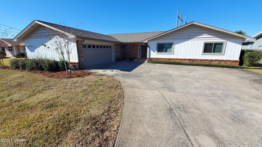 'CURRENTLY UNDER CONTRACT, SELLER ACCEPTING BACKUP OFFERS' New to the Market! A Beautiful home on over .50 an acre in the desirable Forest Park area. This home as been completely transformed and is a must see. No expense spared on a total renovation and has been meticulously maintained. Home feels very spacious, bright and airy with plenty of natural light. Luxury vinyl plank and recessed lighting throughout, no carpet in this home. An amazing kitchen with an island, granite counters, and a 2020 black stainless steel appliance package. This kitchen has more storage than imaginable with an entire wall of cabinets. Breakfast bar and breakfast nook with beautiful bay windows. Formal dining space open to the living room. Brick, wood burning fireplace. Master suite is very roomy, huge walk-in closet, double vanities with granite, and a beautiful custom shower with subway tile. Guest rooms are oversized and very spacious. Guest bath features plenty of storage with built-ins. Screened-in back porch and covered patio area, perfect for entertaining. Huge backyard, completely fenced. Home has new roof with complete ice & water shield under shingles, new windows, garage door, gutters, flooring, lighting, and much more. New water heater in 2019 and 2015 Hvac. Irrigation system and irrigation well. 10x16 Storage shed. Home is currently under a transferable termite bond with Florida Pest. This is one of the best locations in Panama City. Seconds to shopping and restaurants, minutes to TAFB and Panama City Beach.