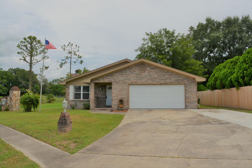 Absolutely a fantastic brick home. Convenient to Tyndall Air Force Base, shopping, and schools. Home was built in 1987 but completely updated in 2014. Three good size bedrooms and all with deep closets. Master has his and her closet space. Kitchen is large with tons of cabinet space and countertop space and room for a breakfast table. Formal dining area. Large, exquisite living area with beamed ceilings and a brick wood burning fireplace is the heart of the home. Roof replaced around 2014 and A/C system is fairly new as well. Dont miss this great opportunity to own a fantastic home!