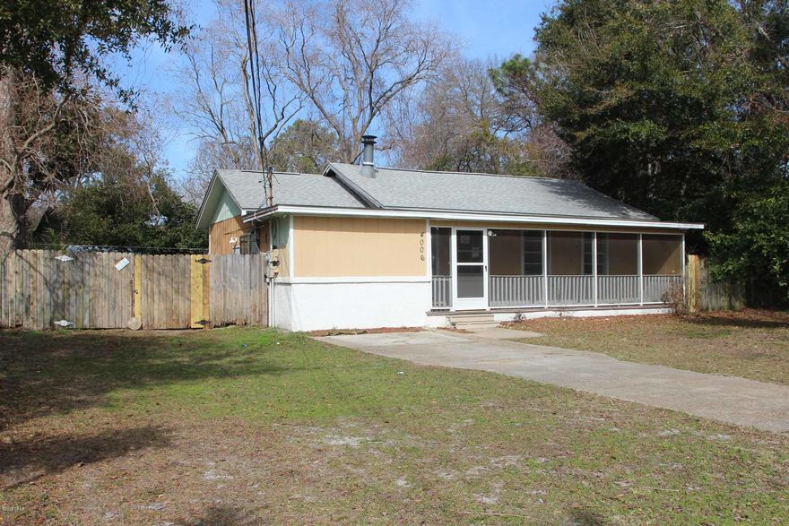 This home 3 bedroom, 1 1/2 bath home is in a great location.  Only 10 minutes to the Gulf, 3 minutes to Gulf Coast State College.  There is a spacious living area and a separate family area on the rear of the home.  There is also a workshop in the back yard as well as an inground pool.  This home does need work as well as the workshop and the pool.  AC unit needs replaced but has window units.  According to permit R14-1029 roof put on 7/14/2014.  No sellers disclosure available, lead based paint addendum will be with contract that VA will provide.