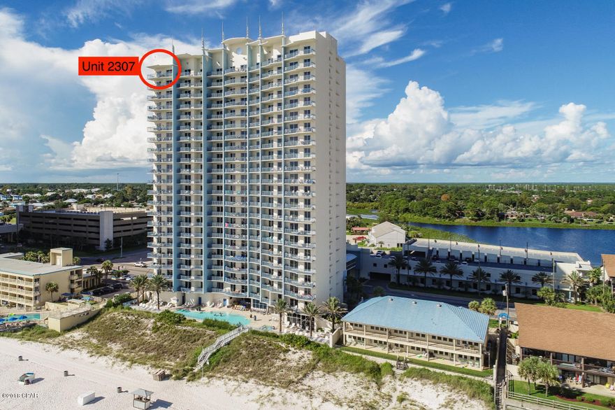 Penthouse corner unit in highly desirable Sterling Breeze Condominiums. This 3 bedroom, 3 bath with lockout/separate access has numerous upgrades including furnishings and has never been rented. Exceptionally maintained, the condo has 2 brand new AC units, and water heaters. Built-ins were recently added for additional storage space, white shiplap walls, all baths have tile flooring and tile glass rimless showers installed. The kitchen has a custom backsplash, breakfast bar, and new stainless steel appliances. The lockout has a kitchenette, large closet, full bath, and separate private access. Additional guest bedroom is outfitted with desk, bunk and trundle beds. Master Suite faces the Gulf and has direct balcony access, dual vanities in bath and an oversized shower. Please Click More... Enjoy panoramic views of the Gulf of Mexico from the expansive balcony that includes new stainless steel gas grill. 
Sterling Breeze amenities include business center/internet cafe, 24 Hour fitness center with gulf views, poolside cafe and wine bar, community fire pit, gulf-front overflow pool, hot tub, and garage parking.
Located less than half a mile from Pier Park and Russell-Fields Pier, 1.5 miles to Frank Brown Park recreational facility, and within a short drive to Northwest Florida Beaches International airport and Scenic Highway 30A, this is unit is close to some of the area's favorite and top attractions.