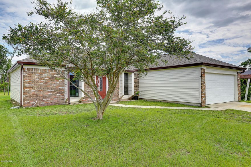 Move In Ready, this home has new roof, new kitchen cabinets, granite counter tops, windows, doors, taken down to the studs with new insulation which has made a huge difference in the power bill.  This 3 bedroom 2 bath with split floorplan has an open living area with great views of the backyard through the french doors.  The lot is oversized and has a storage building for storage, workshop or just a mancave.  Don't miss this one, call today!