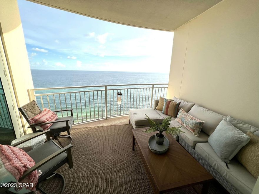 Luxury finishes, charming coastal decor, and amazing views!  AQUA 1806 is absolutely perfect!.  Recently updated to include quartz countertops, new sinks and faucets, updated cabinets, new mattresses, new furnishings and decor making this condo ready to enjoy with family and friends for years to come.   The Aqua Resort is one of the most sought after vacation spots on the Gulf of Mexico with upscale European design of the resort and amenities, an incredible location right near Pier Park and of course this condo's exceptional floorplan plus furnishings and upgrades. This totally remodeled condo is one of the very few 1BR condos in PCB that features an Oceanfront King Master Suite with a wall of glass and sliding glass door access to a spacious balcony along with a large and private bunk room plus 2 full baths! Aqua Resort was designed to be the most upscale resort in all of Panama City Beach and they succeeded. It's amenities include 2 pools, a spa, a grilling area, deck and chairs for sun bathing, an owner's lounge with TV, a snack bar, a new gift store, and private beach access with a chair vendor. Parking is across the street, with access via a covered skybridge. While at Aqua you can enjoy on-site pampering services such as our Aromatherapy Steam Room, Fitness Center, supervised Kid's Club during peak vacation seasons, Poolside Party, Meeting and Media Room, an Event Center and more. Aqua is conveniently located just minutes from the Northwest Florida Beaches International Airport and just a pleasant stroll away from Pier Park, a 240-acre entertainment, dining and retail destination for the whole family.