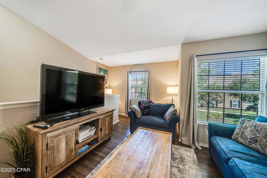 This unit allows rentals with a 3-month minimum, making this an ideal opportunity for snowbirds and second-home owners who want to spend the winter months soaking up Panama City Beach sunshine, then generate income during peak summer season. It's the perfect balance of personal use and smart investment potential.

Live the beach life at Nautilus Cove, a gated condo community in Panama City Beach just ½ mile from the Gulf's white sandy beaches. This light-filled 2-bedroom, 2nd-floor condo offers added privacy with no upstairs neighbors and a comfortable, low-maintenance coastal lifestyle.

Recent updates include a 2023 HVAC system, and the HOA makes ownership easy by covering water, sewer, garbage, landscaping, and access to community amenities.

Enjoy resort-style living with a pool, clubhouse, fitness center, BBQ area, playground, and plenty of green space for pets—with the pool and playground conveniently located right outside your door.

Located only 2 miles to Pier Park, you're close to shopping, dining, schools, and entertainment. TopGolf, Dolly Parton's Pirate Voyage, and Camp Helen State Park are all just minutes away.

Whether you're searching for a primary residence, winter retreat, or income-producing second home, this condo delivers location, lifestyle, and flexibility in the heart of Panama City Beach.