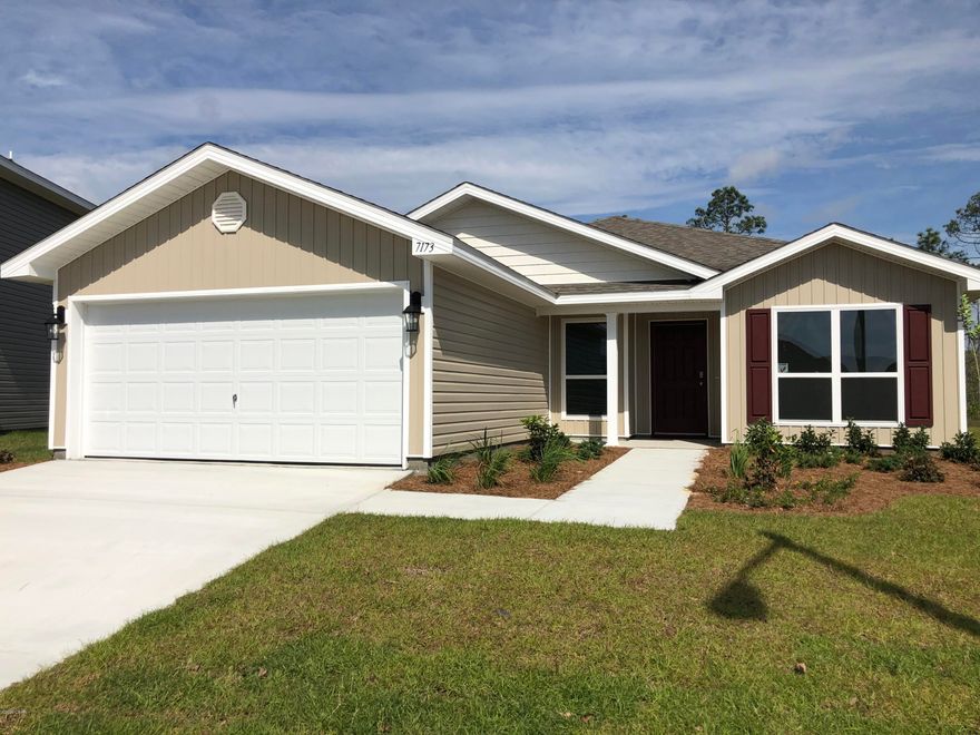 The Alpine is a single-story, 3 bedroom, 2 bathroom, 2 car garage home. Designed with you and your family in mind, this layout features a separate dining space that leads to an open kitchen. The large master bedroom is located off the family room and features a beautiful bay window, double vanity and spacious walk-in closet with plenty of room for storage. The Alpine is one of our most popular plans and is a perfect starter home for a single adult, couple or small family. Standard appliances include built-in dishwasher, electric range, and microwave. You'll also enjoy added security in your brand new home with our Home is Connected features. Using one central hub that talks to all the devices in your home, you can control the lights, thermostat and locks, all from your cellular device.