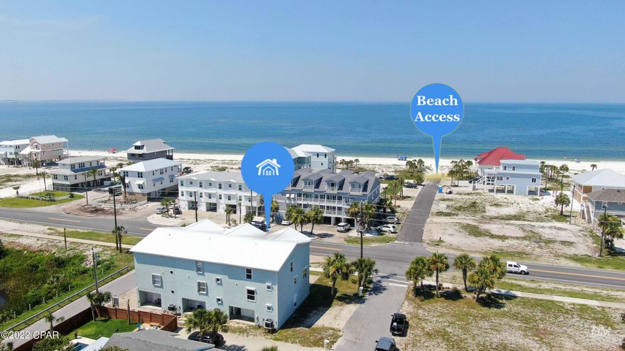 CURRENTLY UNDER CONTRACT, SELLER ACCEPTING BACKUP OFFERS.Rare opportunity to own an AMAZING home in Mexico Beach w/ gorgeous gulf views, NO HOA, steps to the beach! This 3 bedroom/ 3 bath; 3 story home has been impeccably remodeled. 1st floor - 2 car garage with tankless gas water heater. 2nd floor - Italian ceramic tile flooring, spacious living room, remodeled kitchen with custom cabinetry, silestone countertops, GE Cafe appliances - 6 burner gas stove, under-mount sink, 1 bedroom and balcony! 3rd floor - laundry, Master suite & en suite w/ Halo mirrors that change from cool/warm lighting, tiled floor & shower, LARGE guest bedroom with balcony & walk in closet & private bath PLUS bunk room. High end fans, 22 Hue color changing light bulbs throughout, Ecobee. Flood zone X!