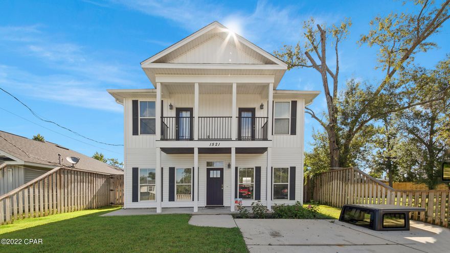 'CURRENTLY UNDER CONTRACT, SELLER WILL CONSIDER BACKUP OFFERS'  You don't want to miss this absolutely charming property!  Situated on a quiet street and conveniently located in Lynn Haven, this property offers everything you're looking for.  Inside the residence you'll find beautiful white tile kitchen/bathroom flooring, tile showers, quartz countertops, stainless steel appliances, and crown molding.  The backyard oasis is fenced in and offers a deck for entertaining.  Enjoy the sunrise or sunset on the 2nd story master bed balcony!  This is a property you simply don't want to miss!